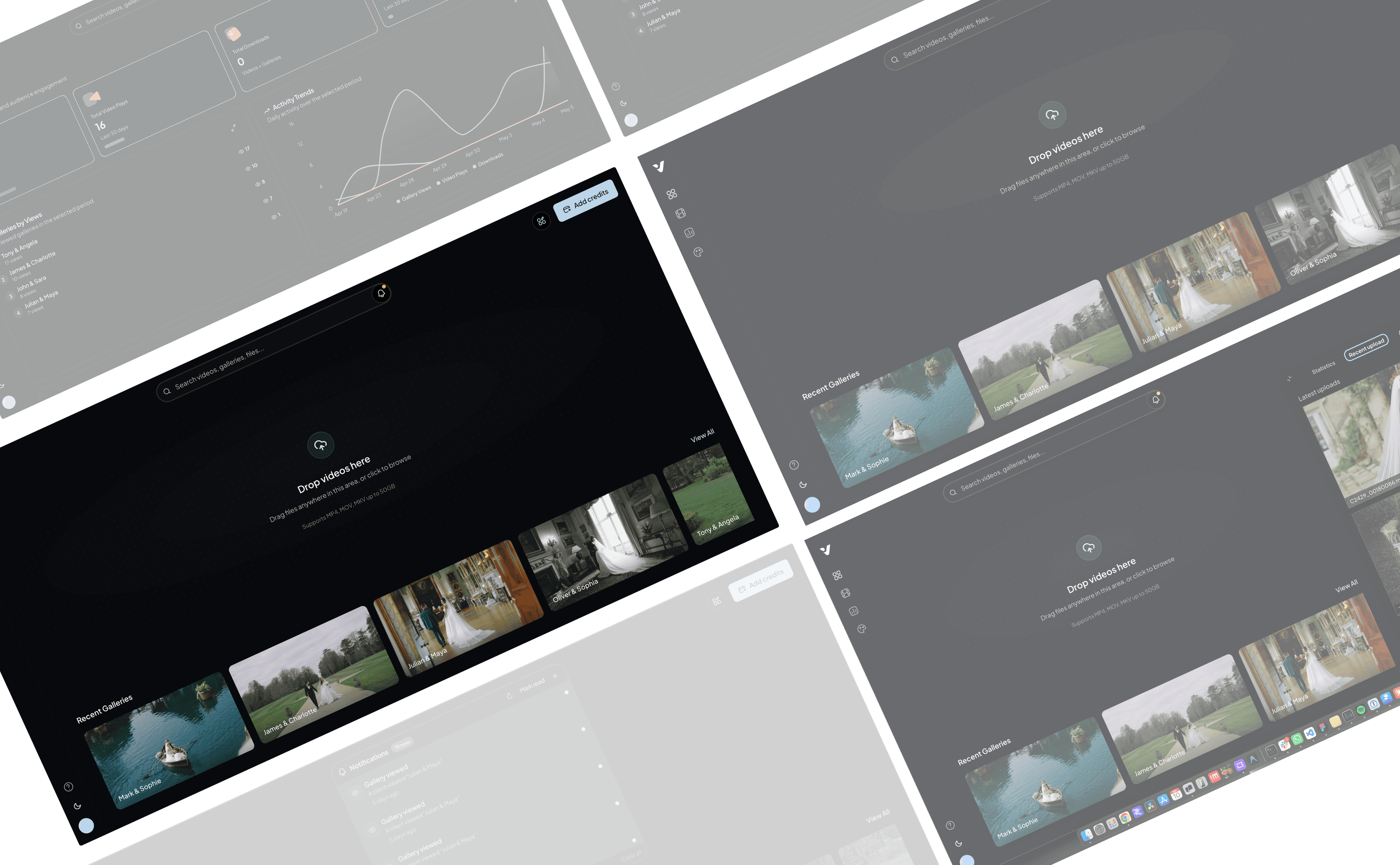 Vyredo feature header showing branded wedding film gallery design tools